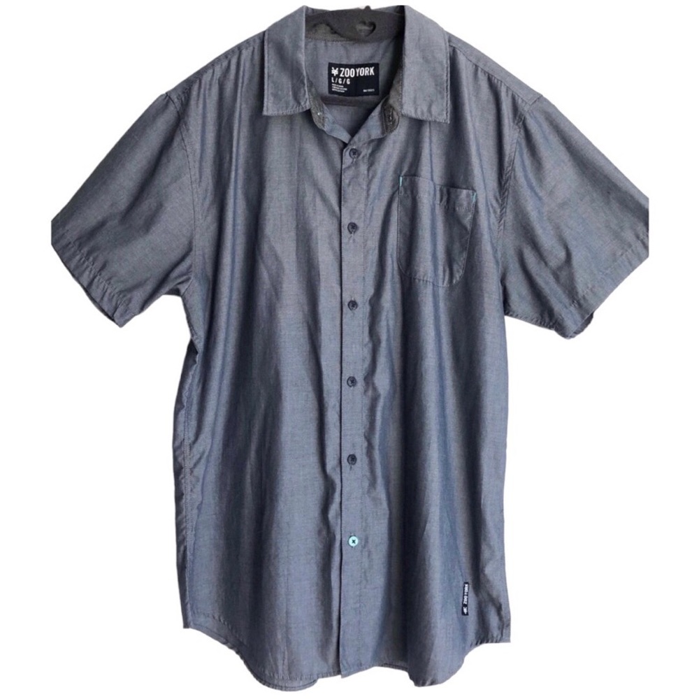 Men’s Zoo York Short Sleeve Button Down Shirt - Chambray - Size Large